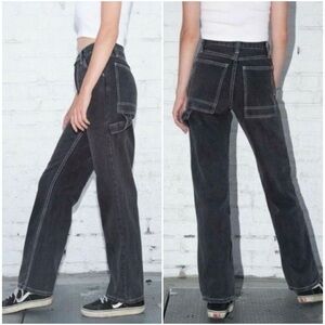 Brandy Melville J. Galt Carpenter Straight Leg Jeans with Contrast Stitching